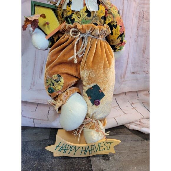 Happy harvest scarecrow birdhouse pumpkin fall figure decor - Picture 3 of 6